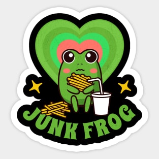 Funny Kawaii Frog Junk Food Sticker